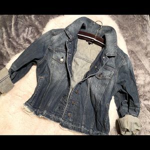 EXPRESS Fray Hem Denim Jacket
